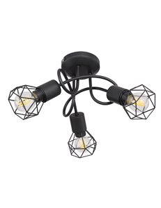 Xara i plafoniera metallo nero 3x E14 IP20 2
