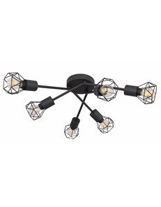 Xara i plafoniera metallo nero 6x E14 IP20 2
