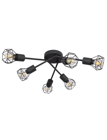 Xara i plafoniera metallo nero 6x E14 IP20 Xara i plafoniera metallo nero 6x E14 IP20