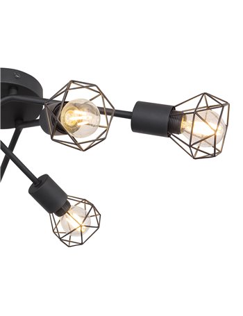 Xara i plafoniera metallo nero 6x E14 IP20 Xara i plafoniera metallo nero 6x E14 IP20