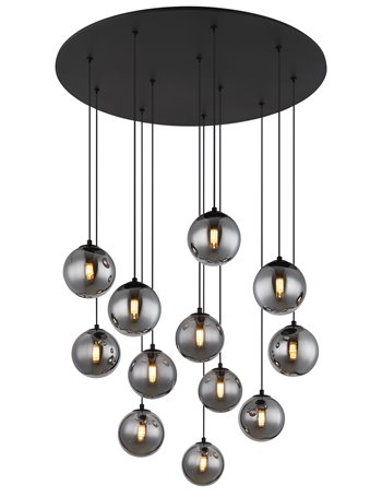 Riha plafoniera metallo nero satinato 12x G9 LED IP20