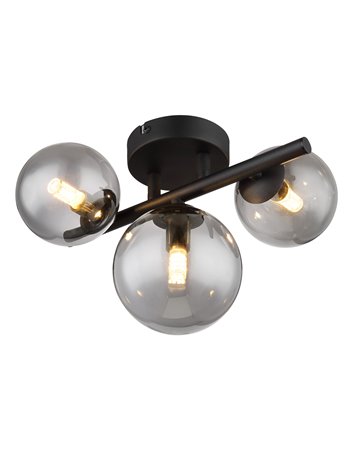 Riha plafoniera metallo nero satinato 3x G9 LED IP20