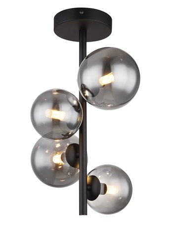 Riha plafoniera metallo nero satinato 4x G9 LED IP20
