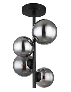 Riha plafoniera metallo nero satinato 4x G9 LED IP20 2