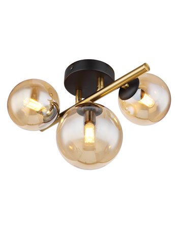 Riha plafoniera metallo nero satinato 3x G9 LED IP20