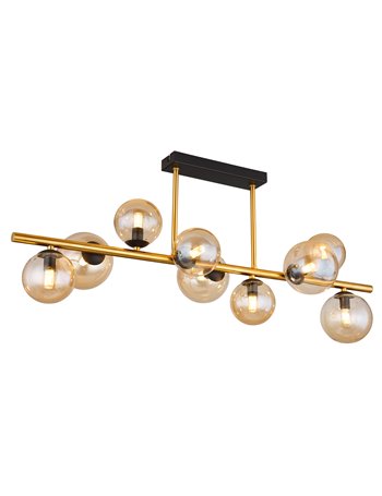 Riha plafoniera metallo nero satinato 9x G9 LED IP20