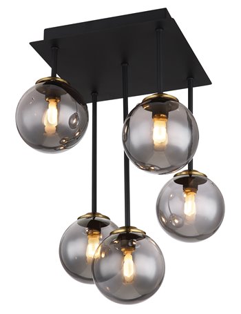 Jorge plafoniera metallo nero satinato 5x G9 IP20