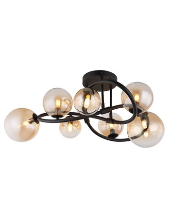 Tuberius plafoniera metallo nero satinato 7x G9 LED IP20