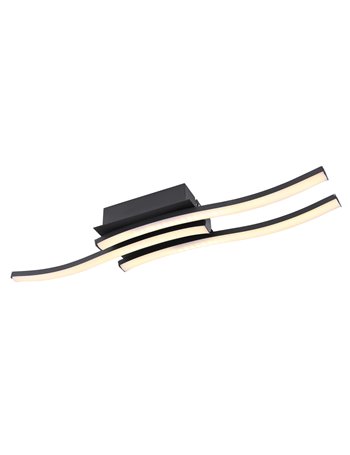 Kasimir plafoniera metallo nero satinato LED IP20