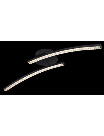 Jules plafoniera metallo nero satinato LED IP20