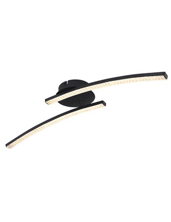 Jules plafoniera metallo nero satinato LED IP20