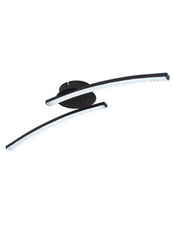 Jules plafoniera metallo nero satinato LED IP20