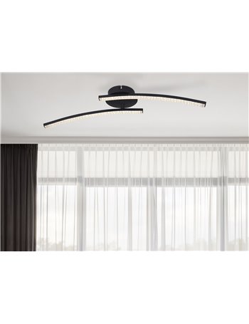 Jules plafoniera metallo nero satinato LED IP20